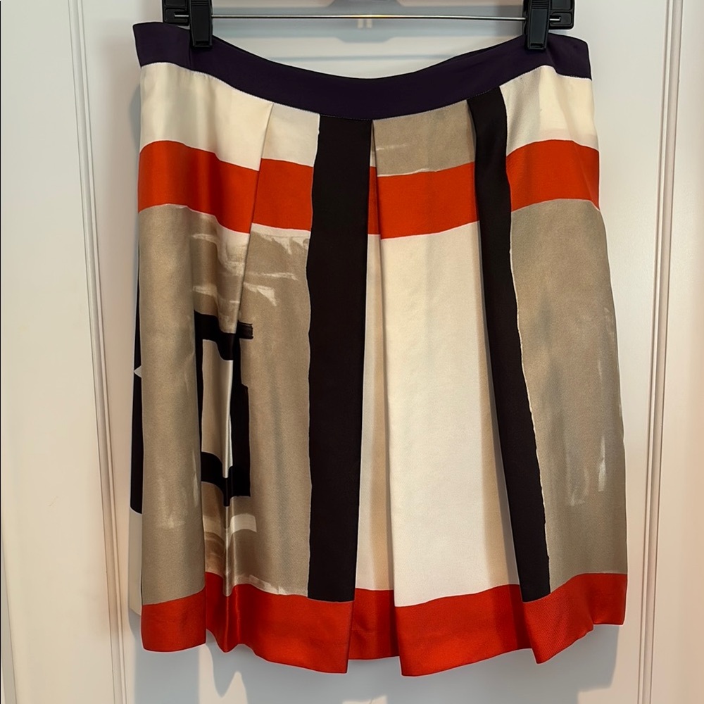 Antonelli Firenze 100% silk pleated A line skirt in Italian size 46